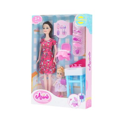 China 2022 New Arrival Latest Design Mini Parent-child Bathroom Clean Care Theme Doll Toy Set for sale