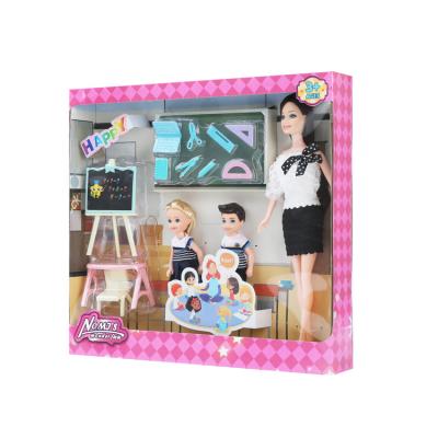 China 2022 factory direct selling newest design mini classroom theme teachers and students good quality doll set for sale