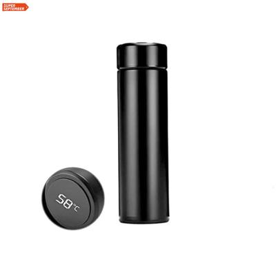 China Hot Selling Sustainable Exquisite Structure 500ML Water Bottles Stocked Tea Filter One Interesting Drinking Smart LED Vacuum Flask With Temperature for sale