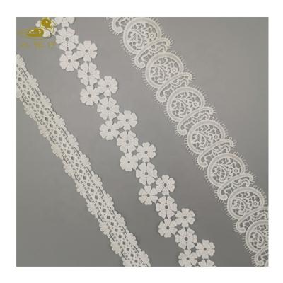 China Water Soluble White Fabric Accessories Clothing Embroidery Small Home Textile Color Lace Trim for sale