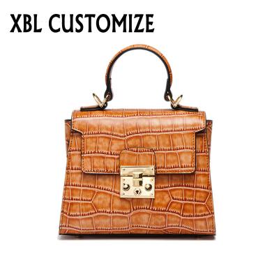 China Fashion XBL CUSTOMIZE Latest Women Crocodile Shoulder Lady Bags Genuine Leather Guangzhou Handbag for sale