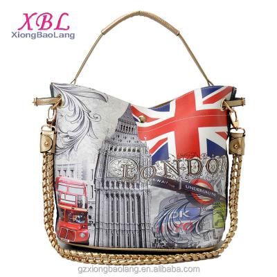 China Manufacturer XBL New Goods Lady Fashion Clips England Pattern Shoulder Bags Women Handbag Handbag Flag for sale