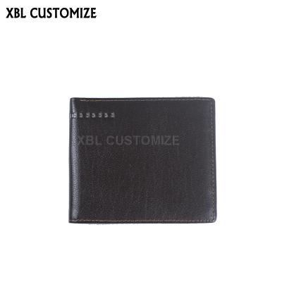 China Men Wallet Folding Leather Custom Anti-theft Real Cowhide Pinch RFID Blocking Men's Wallets for sale