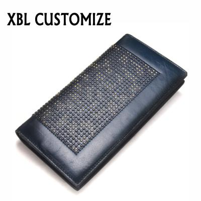 China Unique XBL CUSTOMIZE Black Cool Pearl Decorate OEM Women Wallet And Purse Fashion Custom Logo for sale