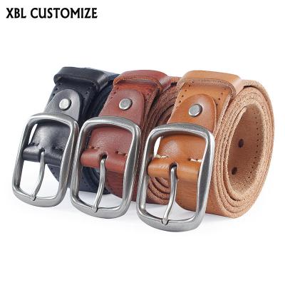 China Classic XBL CUSTOMIZE Men's Classic Leather Belt Durable FO Belt Buckle Cowhide Pin Wholesale for sale