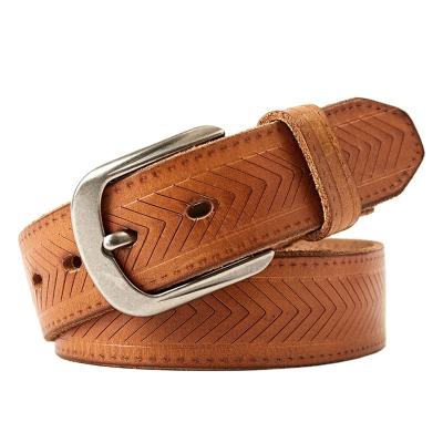 China Stylish Fashion Classic Design Whip Alloy Men's Pin Buckle Belts Hot Sale Product Leather Belt For Men's Leisure for sale