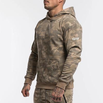 China High Quality Anti-Wrinkle OEM Streetwear Long Sleeve Printed Pullover Gym Hoodies Camouflage Mens for sale