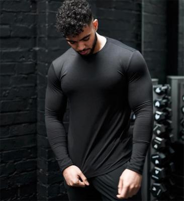 China QUICK DRY Long Sleeves Solid Fitness Men's Clothing Casual Sports T-Shirt for sale