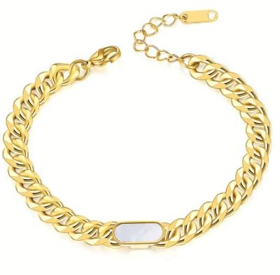 China New Arrival Fashion Punk Gold Plated Thick Stainless Steel Chain Bracelet For Men Women Gift for sale