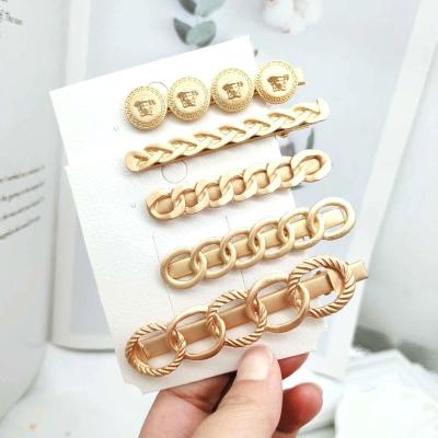 China Vintage Newcomer Fashion Trending Women Fashion Hair Clips Metal Chain Gold Hair Clip And Korean Hair Pin For Women for sale