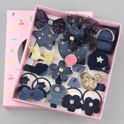 China Soft Cute 18 Pcs/Color Box Fashion Girls Hair Clips Kids Hair Accessories Set Hair Clips For Children for sale