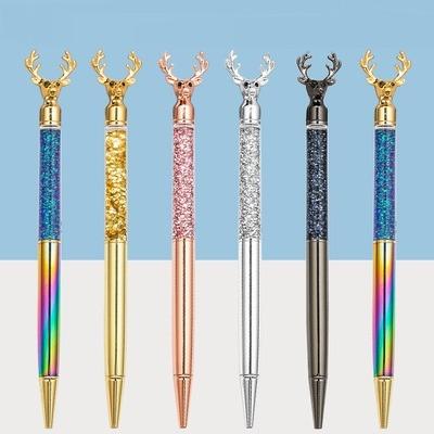 China office & New Arrival Gold Color Rose Gold Creative Reindeer Shape School Pen Metal Ballpoint Pens With Logo For Business Gift Custom Made for sale