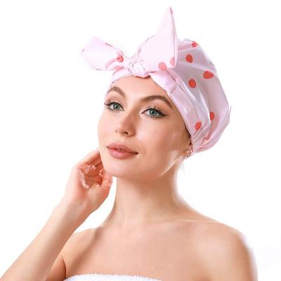 China ISPECIAL Sustainable Luxury Women's Reusable Shower Cap-Waterproof Shower Cap Flower For Woman for sale