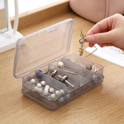 China Wholesale Plastic Transparent Box Hang Storage Jewelry Storage Box Jewelry Packaging Display Cover 10 Case Double Layer for sale