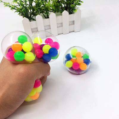 China Colorful Rainbow DNA Colorful Beads Relaxation Squeeze Ball Anti Strain TPR Wiggle Sensory Toy For Kids Adults Gift for sale