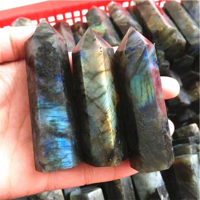 China Wholesale High Quality Natural Crystal Point Europe Labradorite Crystal Towers Stone For Healing for sale