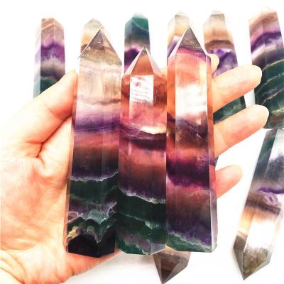 China Europe rainbow crystal tower point fluorite natural crystal point fluorite for decoration for sale