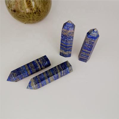 China Cheap price Europe lapis lazuli crystal quartz crystal wand natural blue tower crystal point for decoration for sale