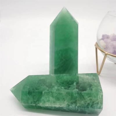 China Europe Fluorite Crystal Point Crystal Tower Green Fluorite Crystal Tower Natural Magic Wands for sale