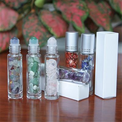 China China Crystal Jade Roller Bottle For Essential Oil Mini Portable Perfume Cosmetics Packaging Roll On Vial for sale