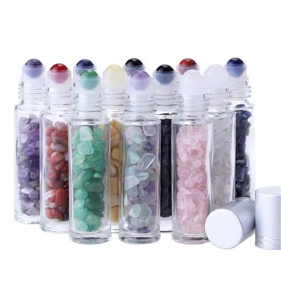 China Luxury China 5ml 10ml Oil Gemstone Rollerball Bottle Crystal Gemstone Perfume Bottle Essential for sale