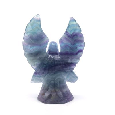 China Natural Fluorite Crystal Angel Figurines With Big Wings Crystal Angel Wing Figurine from Europe for sale