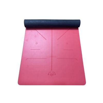 China PU+Natural Products Portable Yoga Mat Rubber Red Custom Printing Advanced Yoga Mat for sale