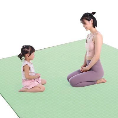 China Eco-friendly Non-slip Yoga Mat Non-slip Widened Double Layer Thickened Lengthened Fitness Tape Yoga Mat for sale