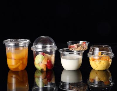 China Transparent Disposable Yogurt Salad Cold Drink Coffee Packing Pet Plastic Cup for sale