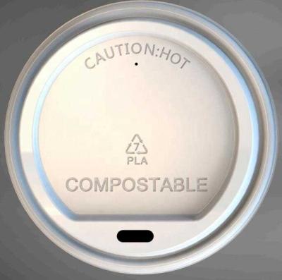 China Non Spill 90mm Pla Compostable Coffee Or Cold Cup Flat Lid for sale