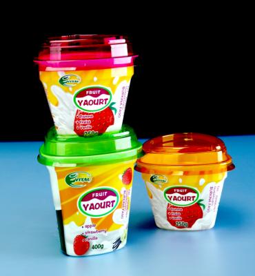 China Good Quality Recyclable Multi Color Triangle Plastic Yogurt Cup In Different Size With Lid for sale