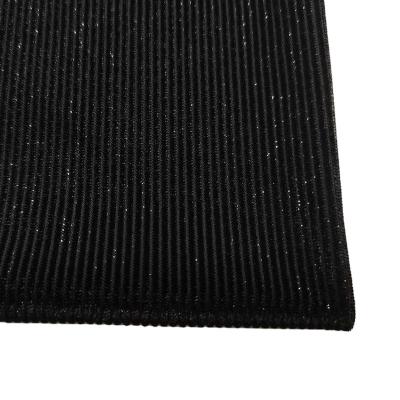 China Latest design black polyester pleuche velvet antistatic lurex emboss pants fabric price for sale