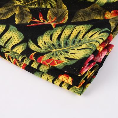 China 2021 New Design Anti-Static Warp Knitted 100% Polyester Bird Eye With Floral Screen Printed Fabrics for sale