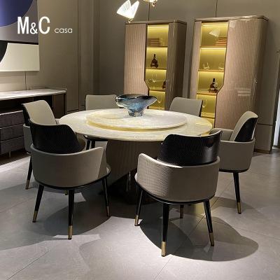 China (Other)Adjustable Leather Dining Chair Dining Chairs Modern Luxury Restaurant Dining Chair Restaurant Furniture for sale