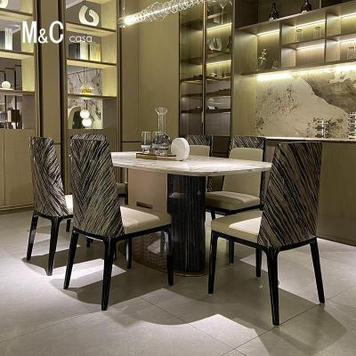 China Adjustable (Other) Dining Chairs Dining Furniture Modern Luxury Table Set 8 Chairs Restaurant Dining Chair Restaurant Furniture for sale