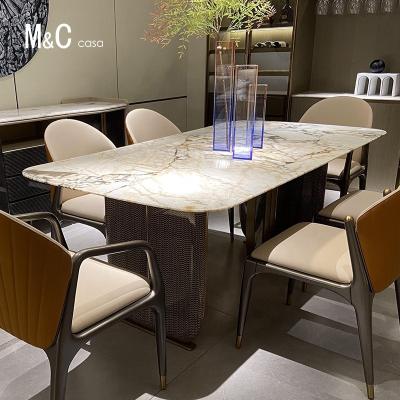 China (Other) Adjustable Marble Dining Table Dining Table Set 6 Seater Dining Table Set for sale