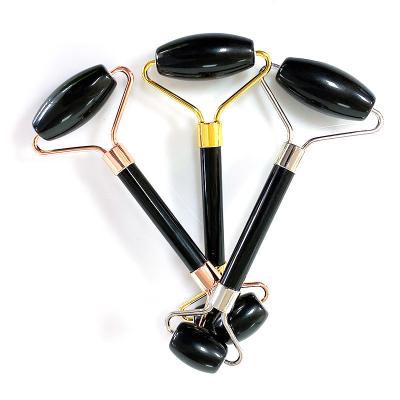 China High Quality Natural Wrinkle Remover Obsidian Quartz Massage Jade Roller Guasha Tool for sale