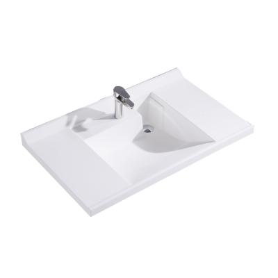 China FW-2205C Resin Bathroom Modern Solid Outdoor Stone Rectangle Basin Artificial Sink for sale