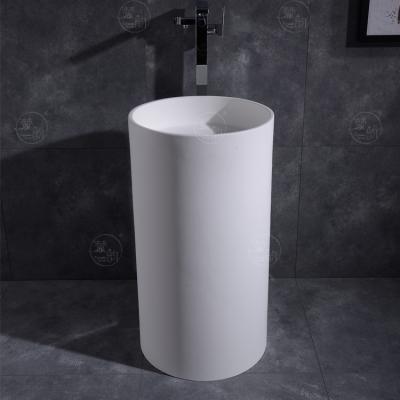 China FW-6602A Modern Acrylic Solid Surface Freestanding Basin Sink Bathroom Sink for sale