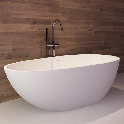 China Factory Price Bathtub Resin Free Matte White Artificial Stone Bathtub For Adult for sale