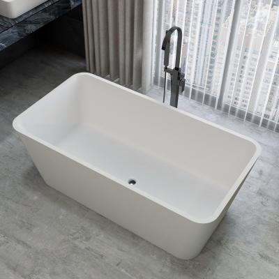 China Modern Design Solid Outdoor Freestanding Bathtub Modern Design Artificial Stone Bathtub For Two Person for sale