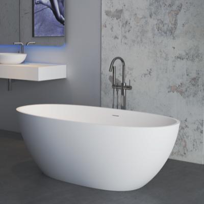 China Freestanding White Resin Modern Design Artificial Stone Bathtub for sale