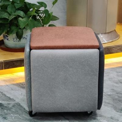 China 2021 multi-color stool multi-functional living room 5 (height) adjustable in 1 Nordic low stool apartment textile fabric dining table storage stool for sale