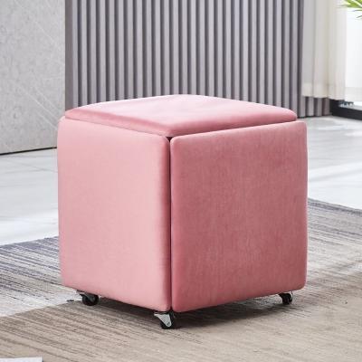 China Multifunctional Rubik's Cube (Height) Adjustable Five Stool Living Room In A Nordic Low Stool Apartment Textile Fabric Dining Table Storage Stool for sale