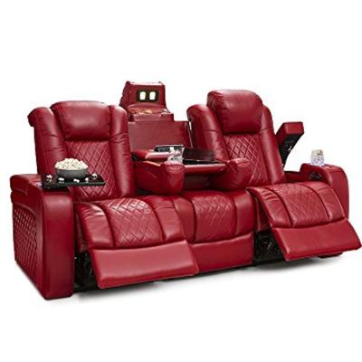 China (Others) Genuine LeatherHigh Quality Electric Adjustable Luxury E Home Theater Luxury Seating Furniture, High End Power Recliner Theater Room Seating for sale