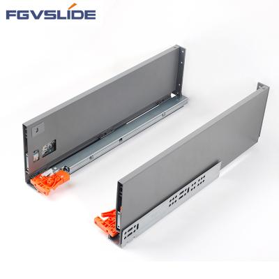 China Soft Closing Tandem Slide Box Tool Box Low Profile Metal Kitchen Drawer Slim Drawer System Used On Furniture Cabinet Drawer for sale