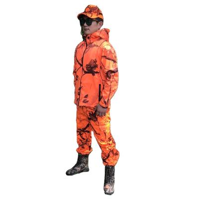 China OEM Order Logo Outdoor Hunting Suit Orange Cartridge Camouflage Clothing Jacket Pants Custom Wholesale Hunting for sale