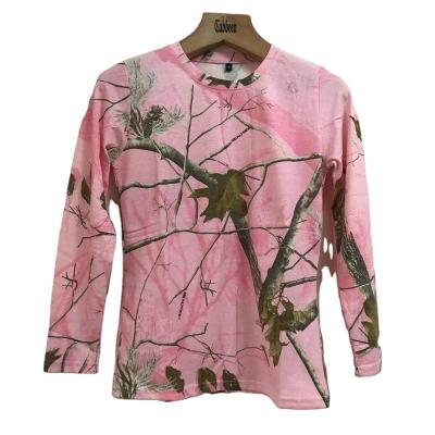 China Camouflage Clothing Man Women 100% Outdoor Long Sleeve T-shirt Cotton Acid Resistant Hunting Stock for sale