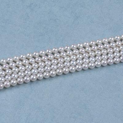 China Top Quality Freshwater Pearl 6-6.5mm AAAA White Round Loose Freshwater Pearl Strand for sale