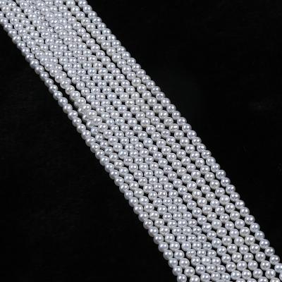 China Top Quality Freshwater Pearl 3-3.5mm AAAA White Round Loose Freshwater Pearl Strand for sale